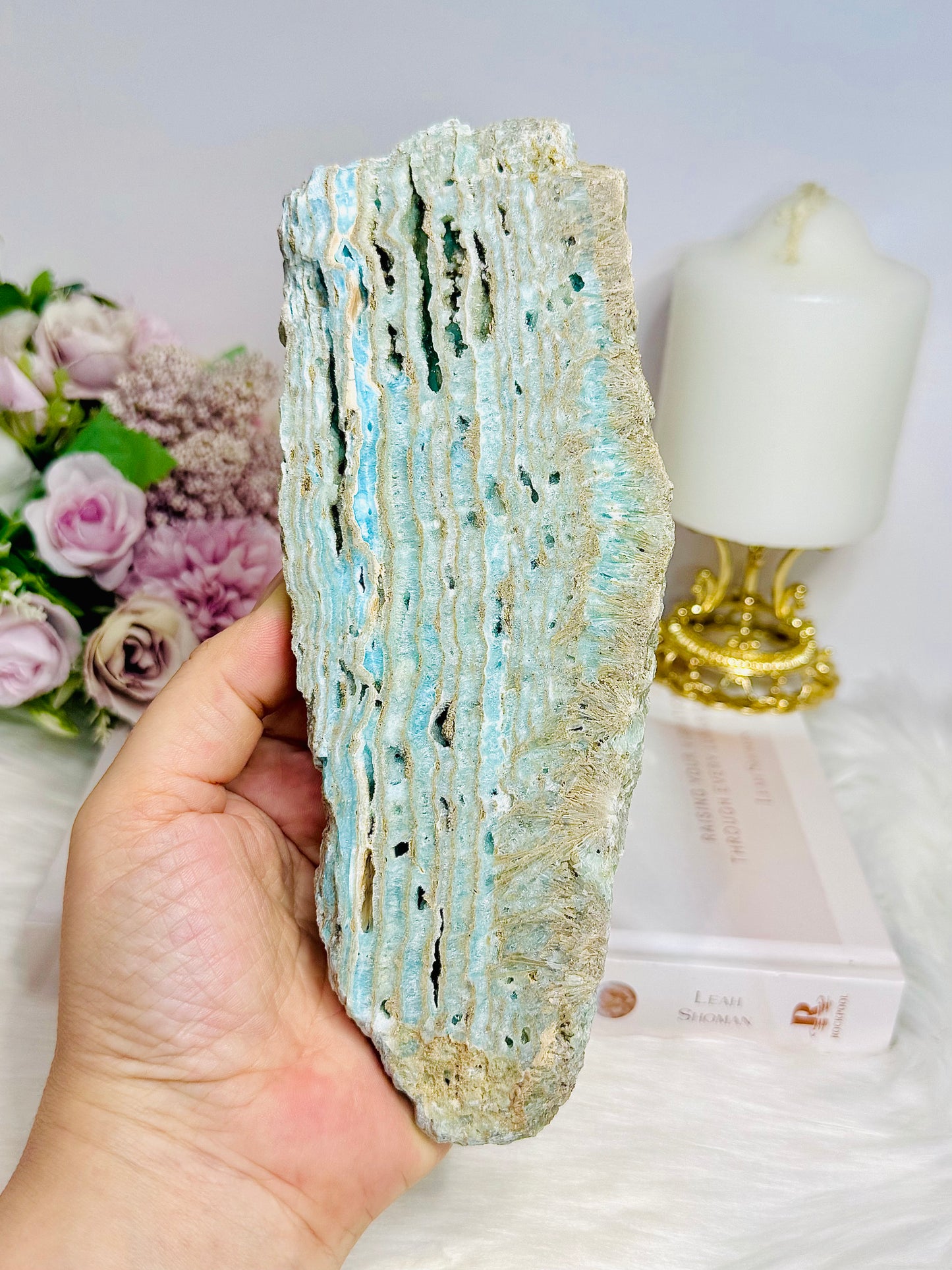 Hemimorphite Slab On Stand 19.5cm