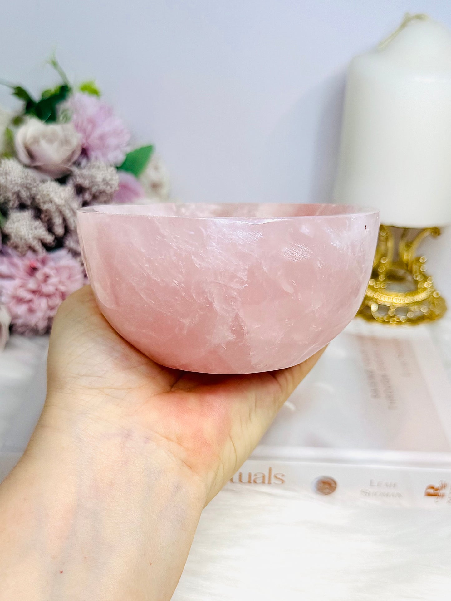 Large Chunky Rose Quartz Bowl 680g