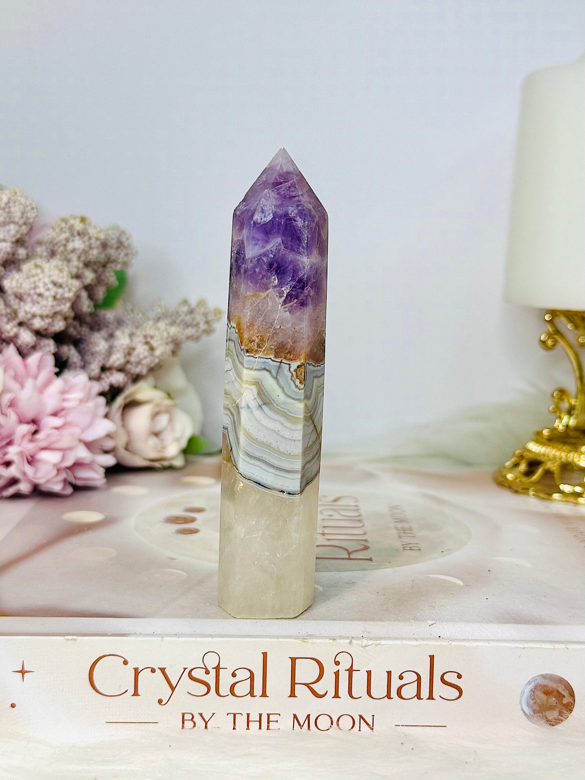 Crazy Lace Amethyst Tower 10cm