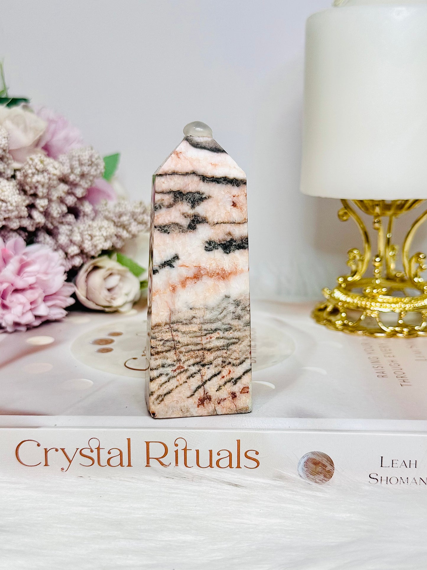 Pink Zebra Jasper Chunky Tower 9cm