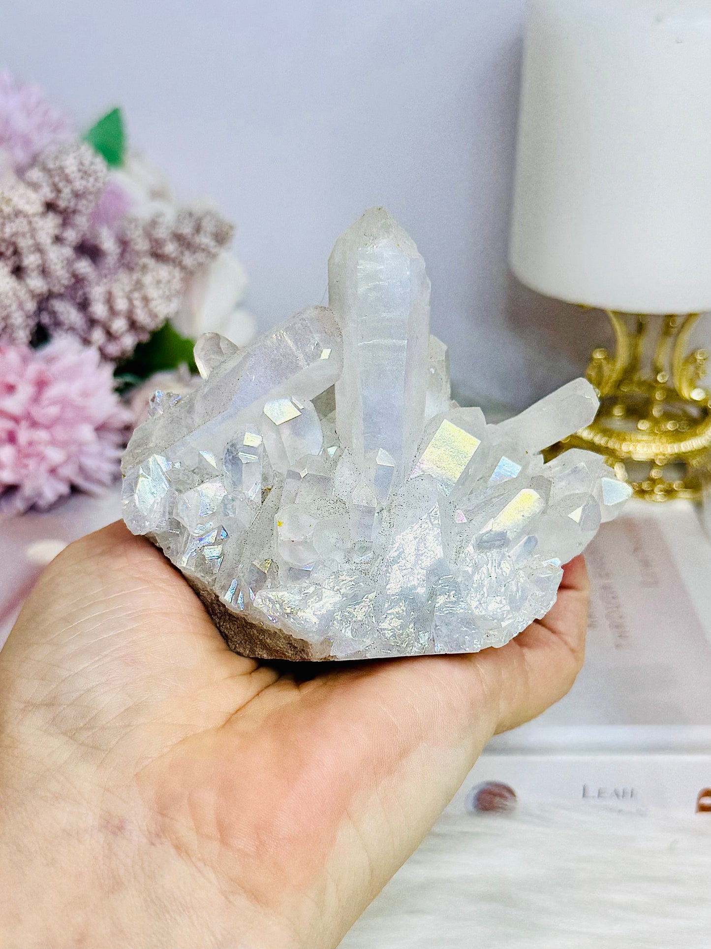 Angel Aura Clear Quartz Cluster 229g