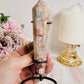 Beautiful Flower Agate Carved Wand On Stand 15cm