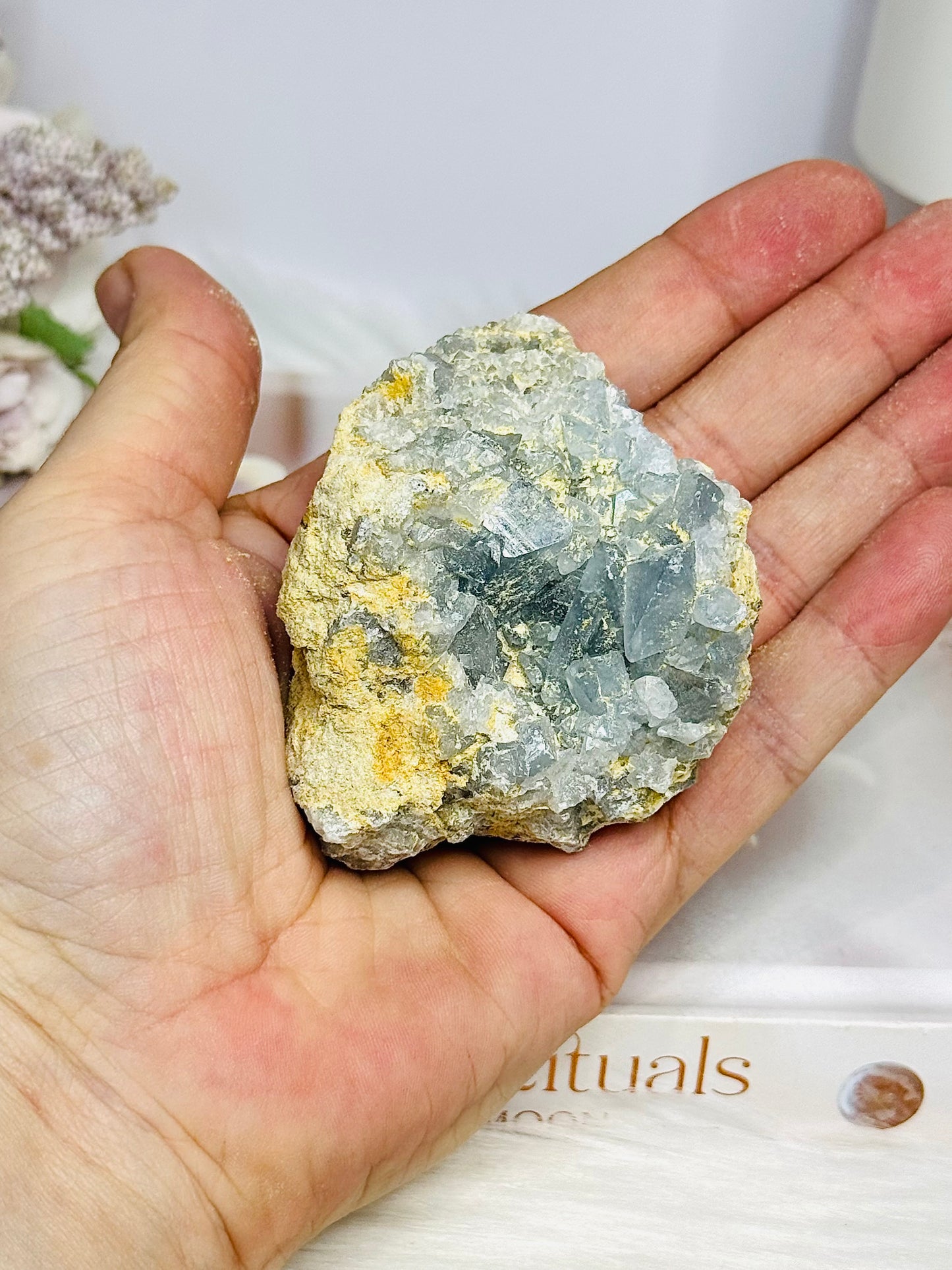 Blue Celestite Cluster 202g