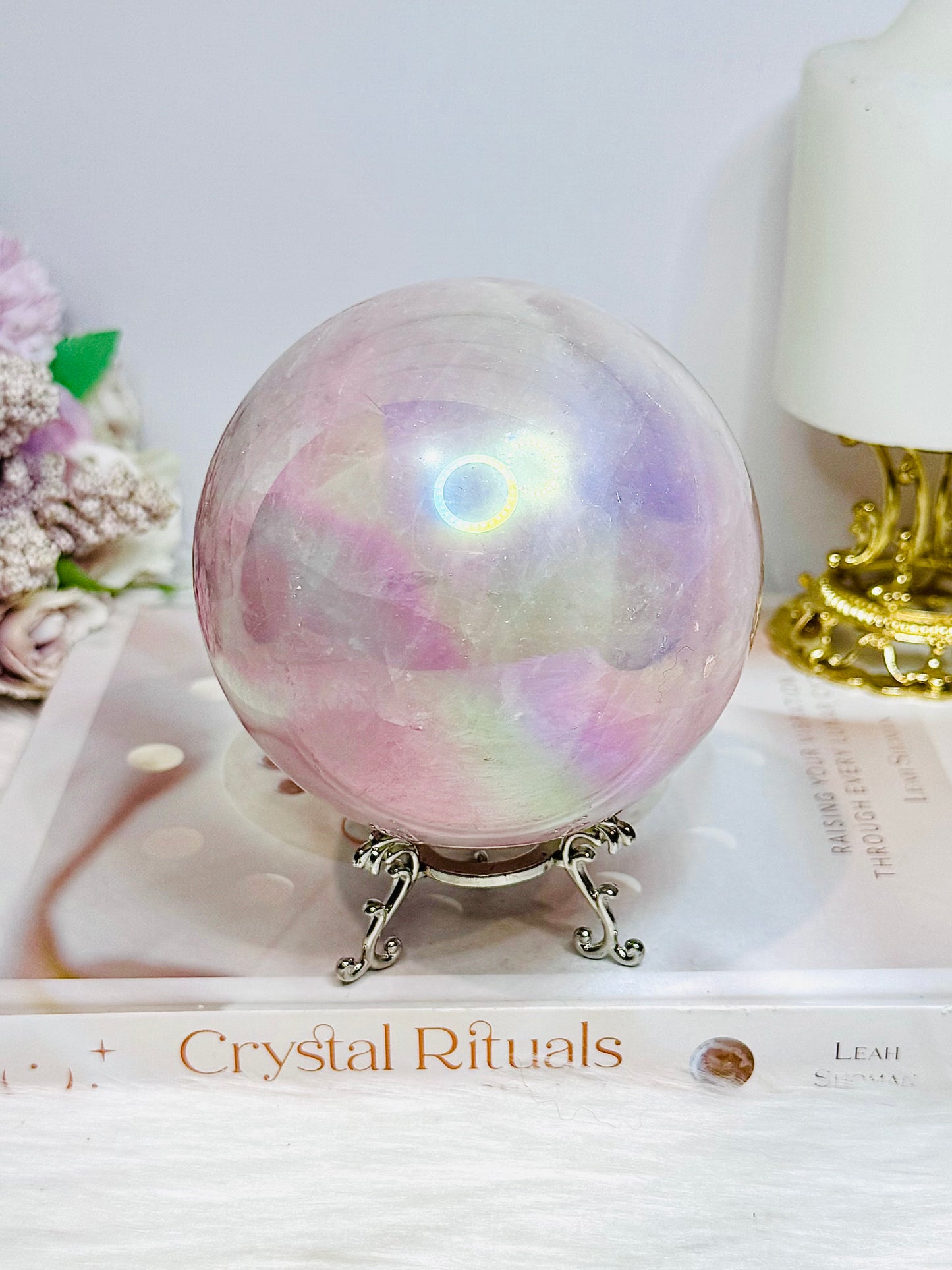 Angel Aura Rose Quartz Sphere 1.2Kg