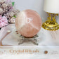 Large Rose Quartz Sphere on Stand 481g
