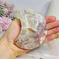 Druzy Pink Amethyst X Flower Agate Moon On Stand 17.5cm
