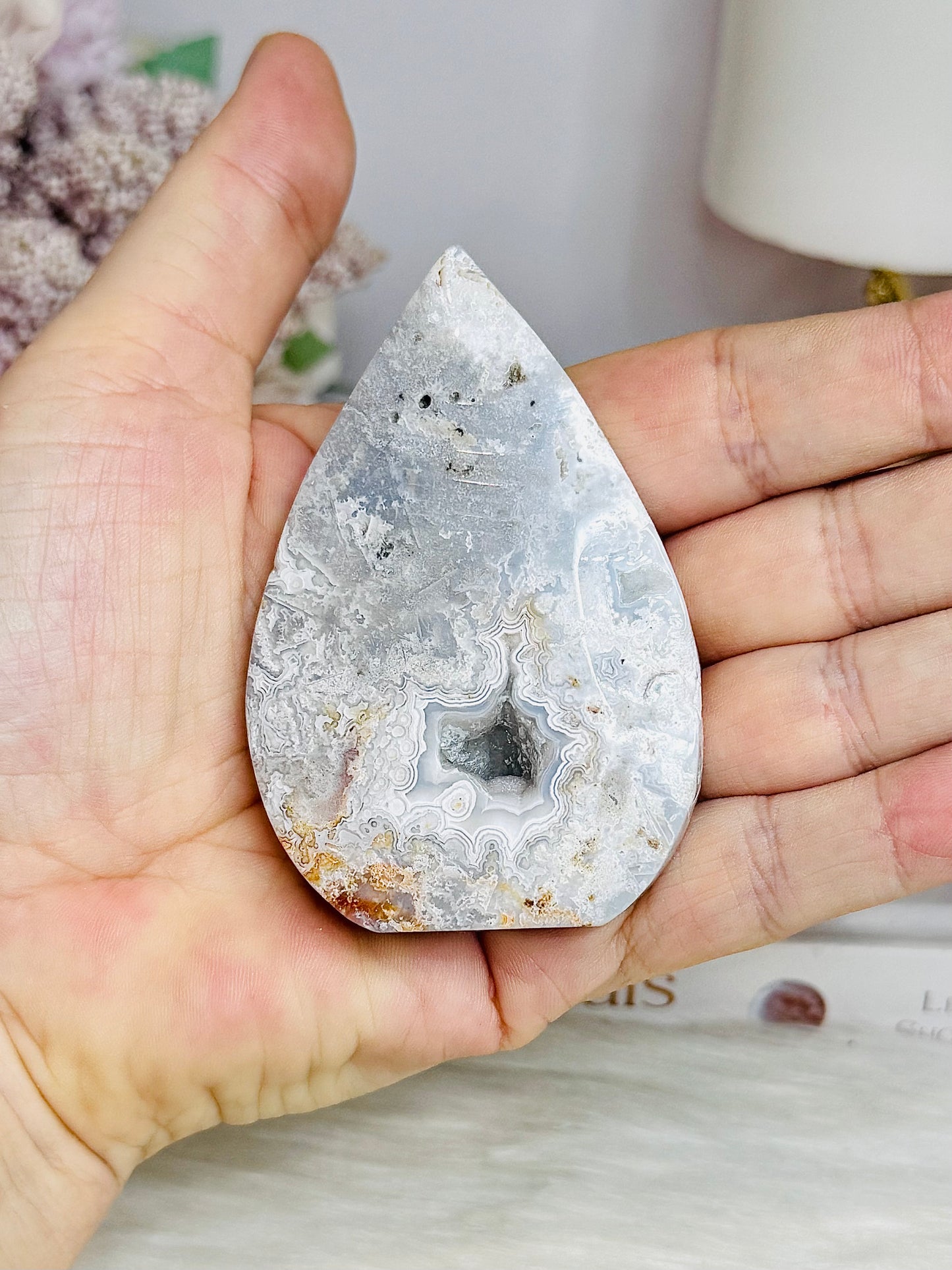 Mexican Lace Agate Druzy Freeform | Flame 7.5cm