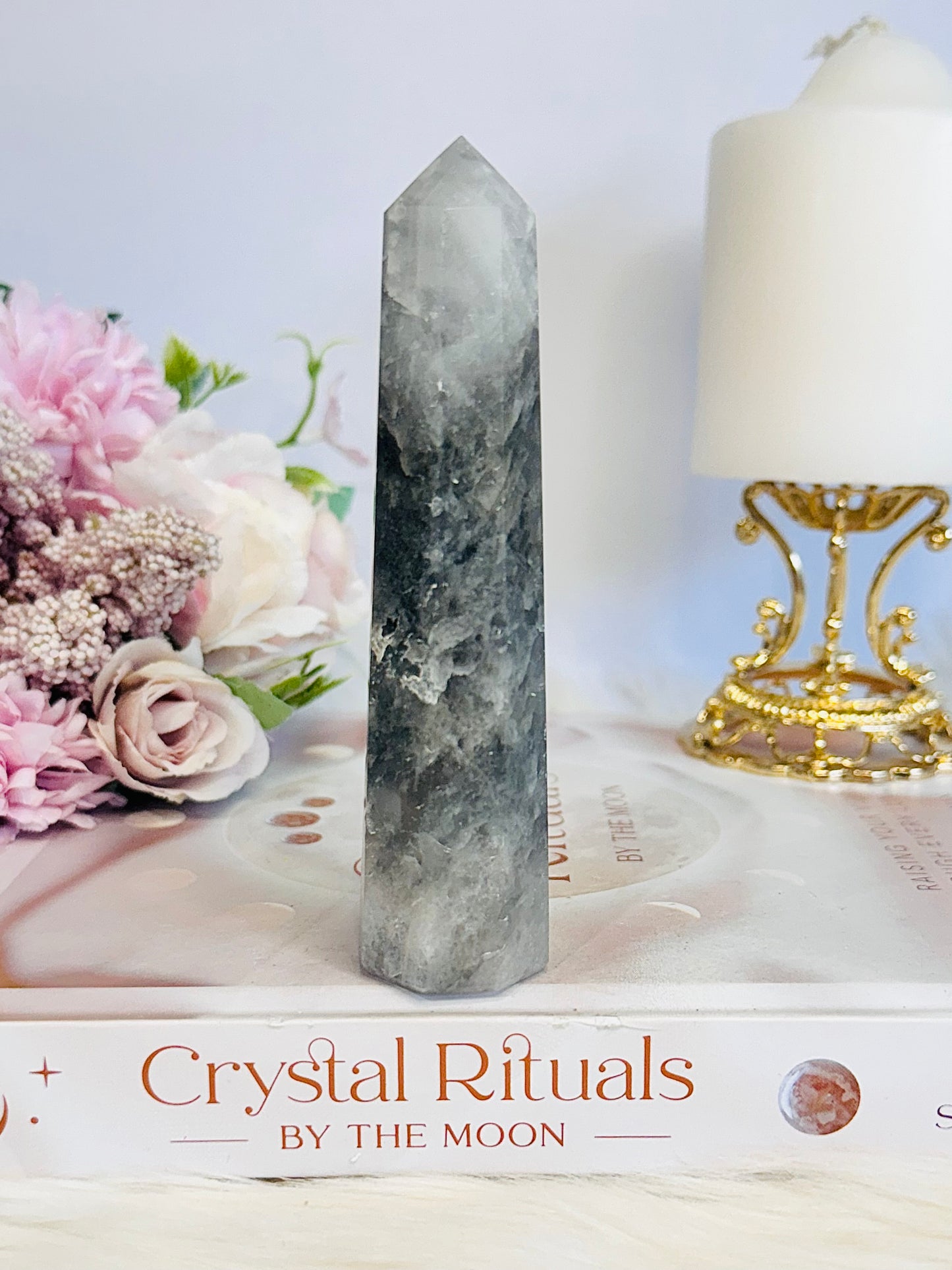 Chunky Tall 12cm Cloud | Grey Quartz Tower