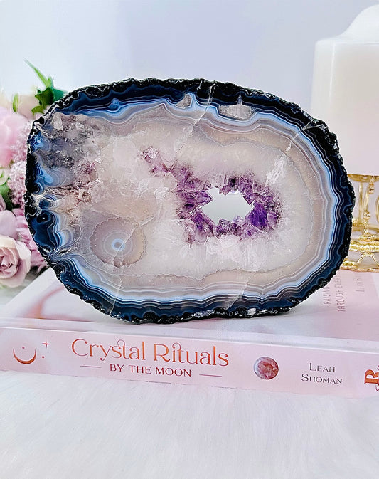 Absolutely Amazing Large 676gram Chunky Agate Amethyst Druzy Portal | Slab from Brazil