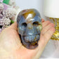 Blue Druzy Agate Carved Skull 9cm 316g
