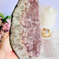 Wow!!! Elegant & Classy Large Shimmering Natural Druzy Amethyst Freeform 21cm 1.2KG On Stand From Brazil