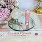 Rose Quartz Gift Set ~ Angel Aura Rose Quartz Sphere, Rose Quartz Tower & Rose Quartz Wing Necklace on Mirror Tray 10cm