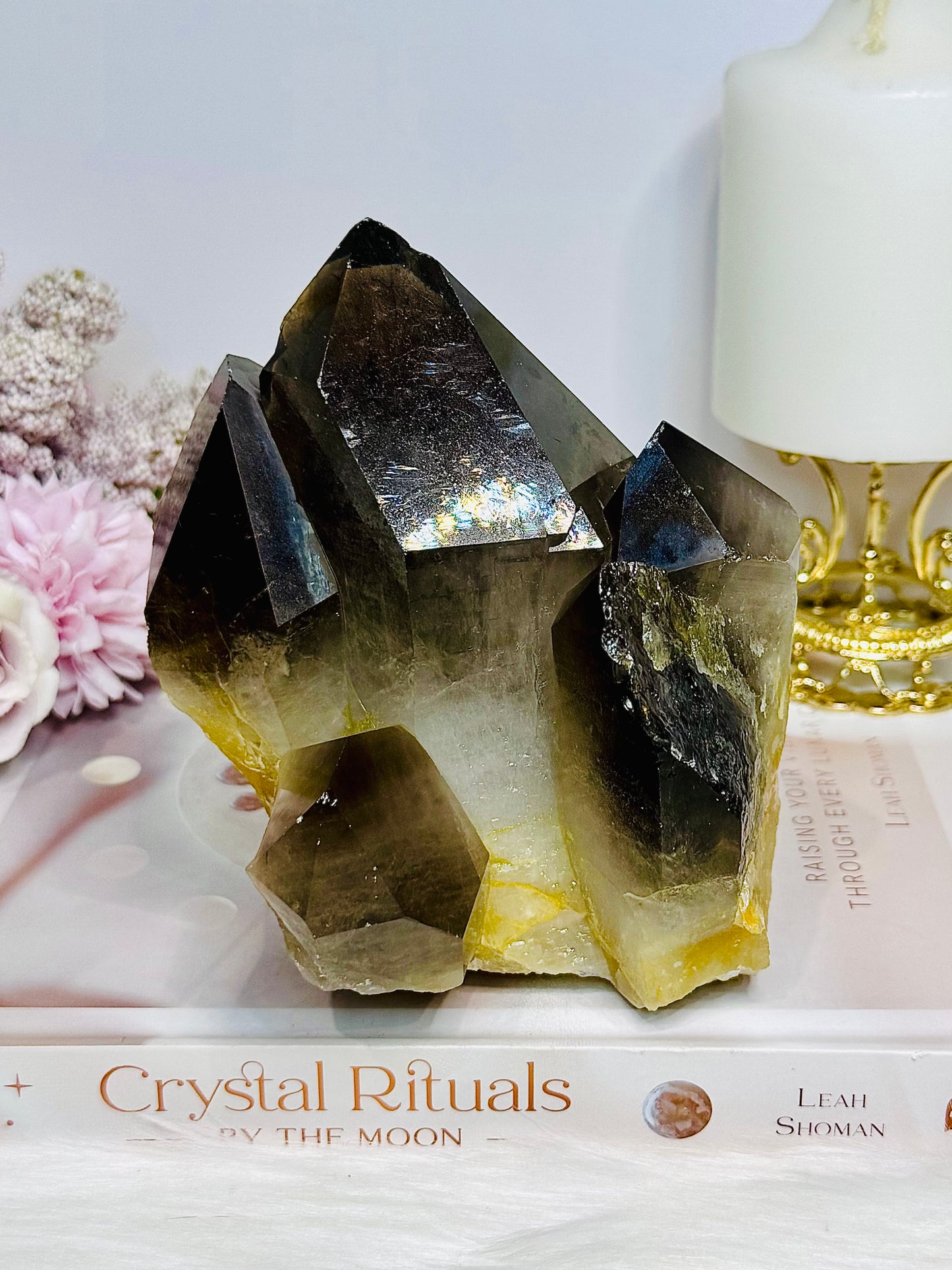 Large Smokey Quartz Cluster Freeform 1.3KG 13cm