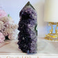 Wow!!! Classy & Fabulous High Grade Deep Purple Druzy Amethyst Cluster Tower 12cm From Brazil