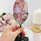 Rare High Grade Pink Amethyst X Flower Agate Freeform on Stand 21cm