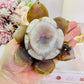 How Beautiful!!! Large Stunning Druzy Agate Lotus Flower Carving 519grams