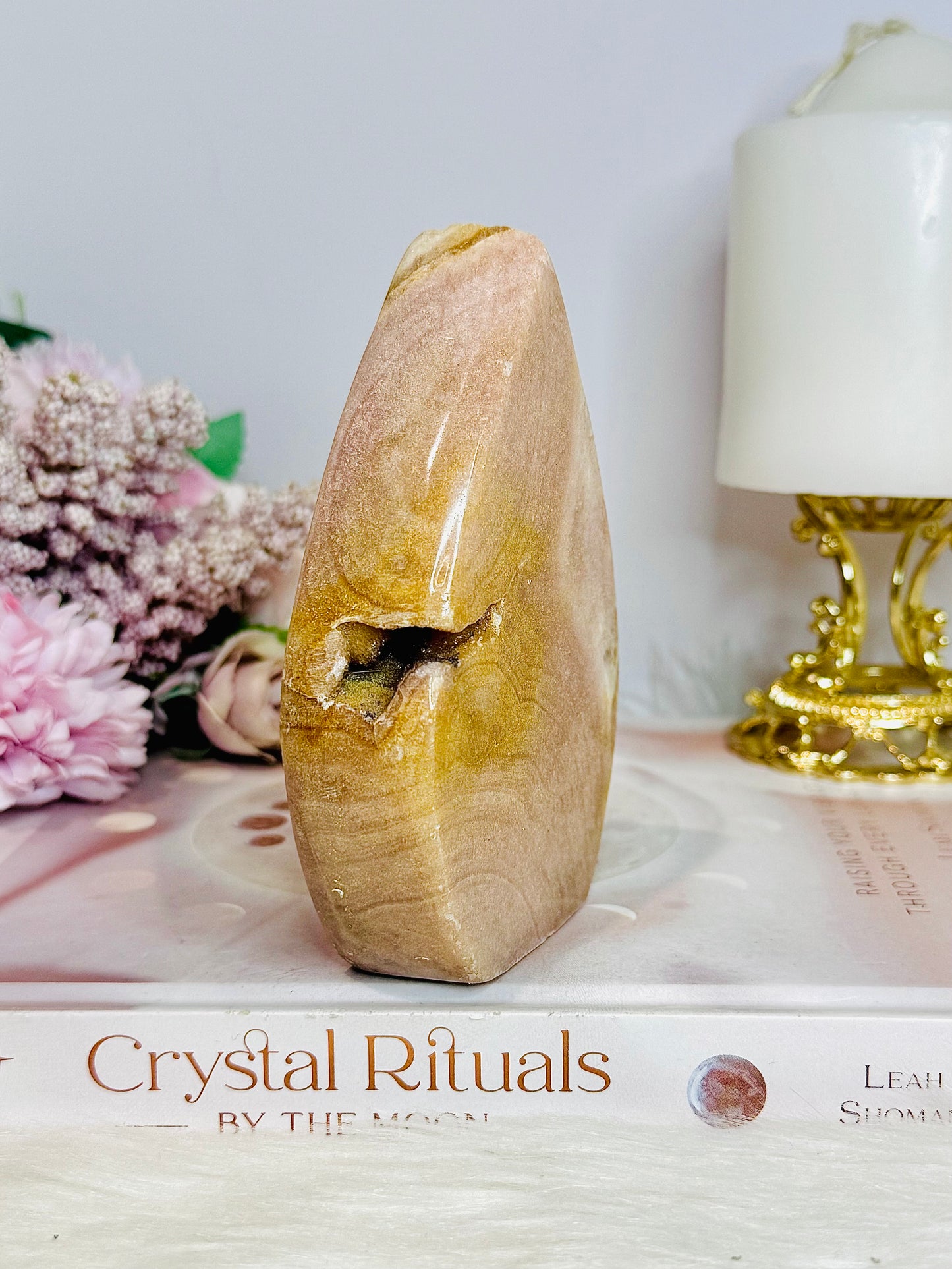 Druzy Pink Amethyst Carved Flame | Teardrop 12cm 362g