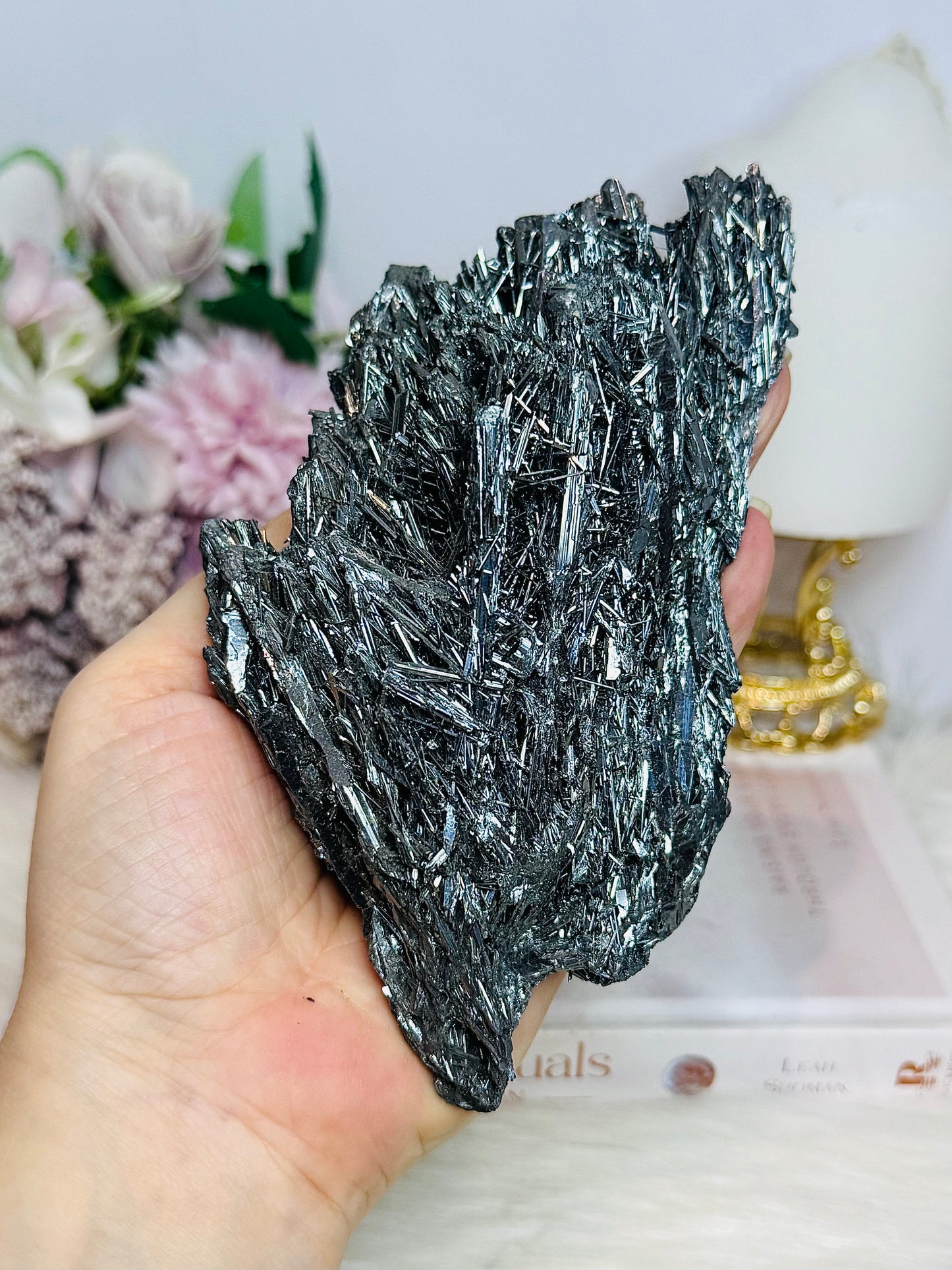 Natural Stibnite | Antimonite Large Specimen On Stand 414g