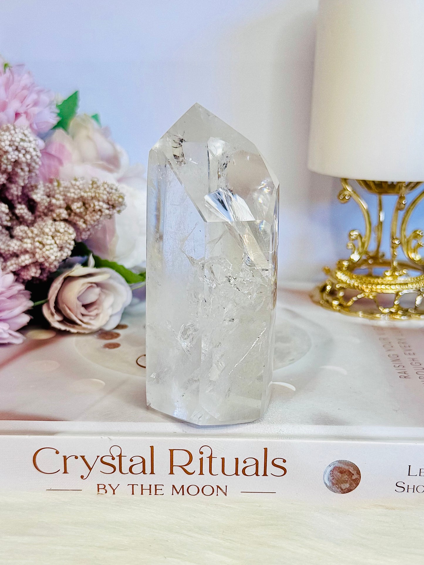 Magical High Grade Clear Quartz Tower 10cm with Stunning Rainbows