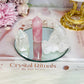 Gift Set ~ Mirror Tray 10cm Rose Quartz & Clear Quartz Towers