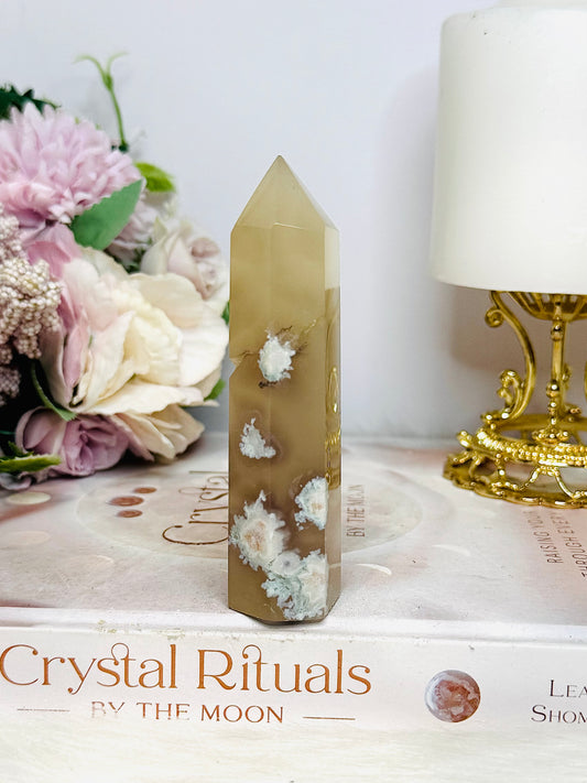 Flower Agate Tower 9.5cm