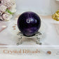 High Grade Purple Fluorite Sphere on Stand 199g