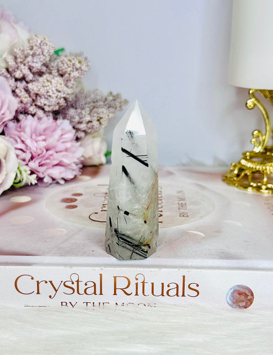 Black Tourmaline In Quartz Tower 7cm