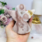 Chunky Pink Amethyst Druzy Carved Angel 10cm 341g