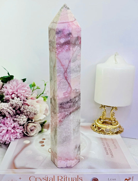 Classy & Absolutely Fabulous Large 24cm Pink Opal Tower Simply Gorgeous