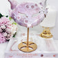 Wowww!!!!! Absolutely Incredible Large 20cm (Inc Stand) High Grade Pink Amethyst Cat Mask On Gold Stand