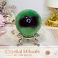 Green & Purple Fluorite Sphere on Stand 372g