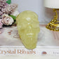 Citrine with Rainbows Carved Skull 397g 8cm