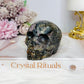 Root Fluorite Carved Skull 8cm 323g