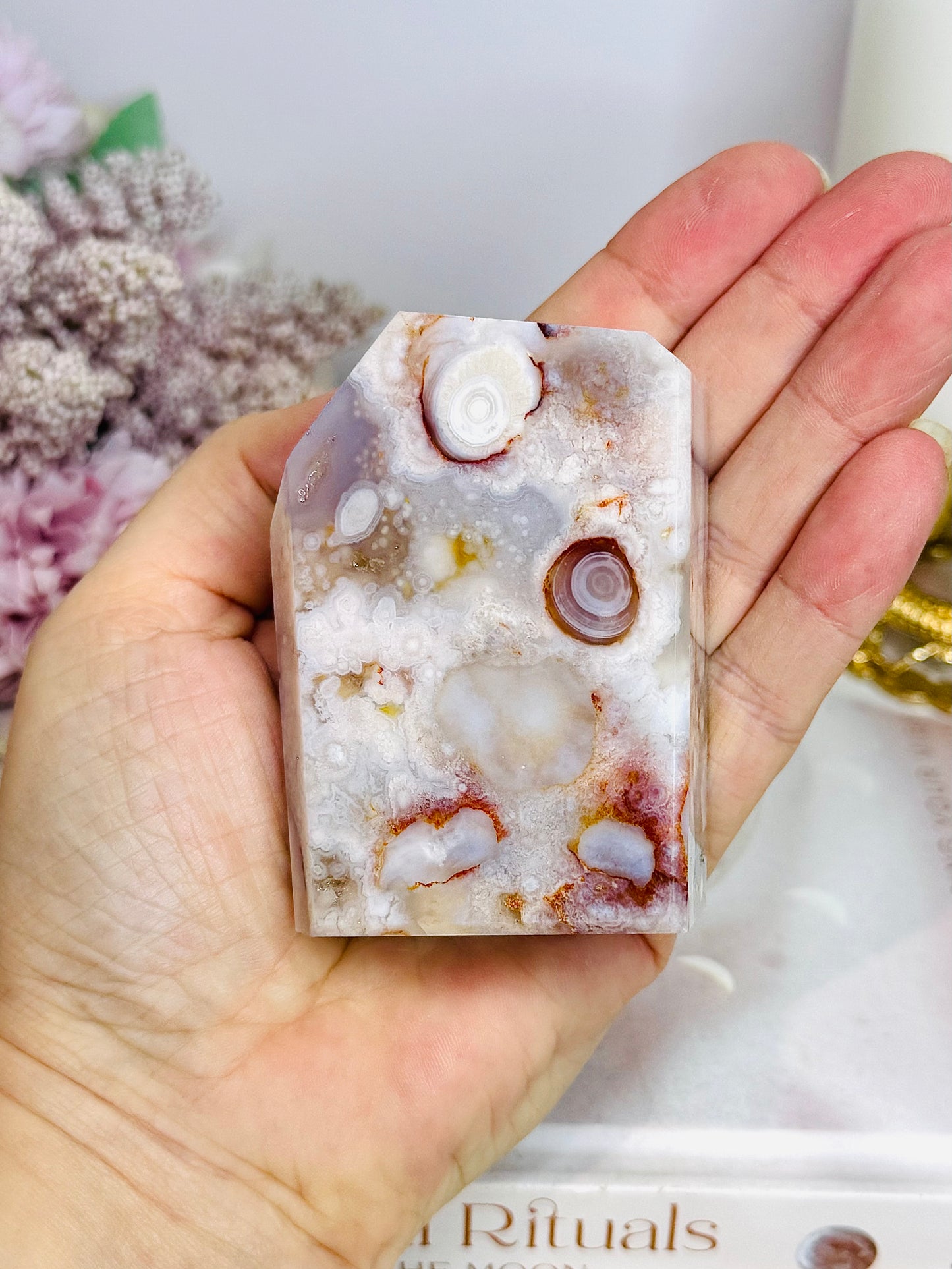 Flower Agate Polished Natural Freeform 251g