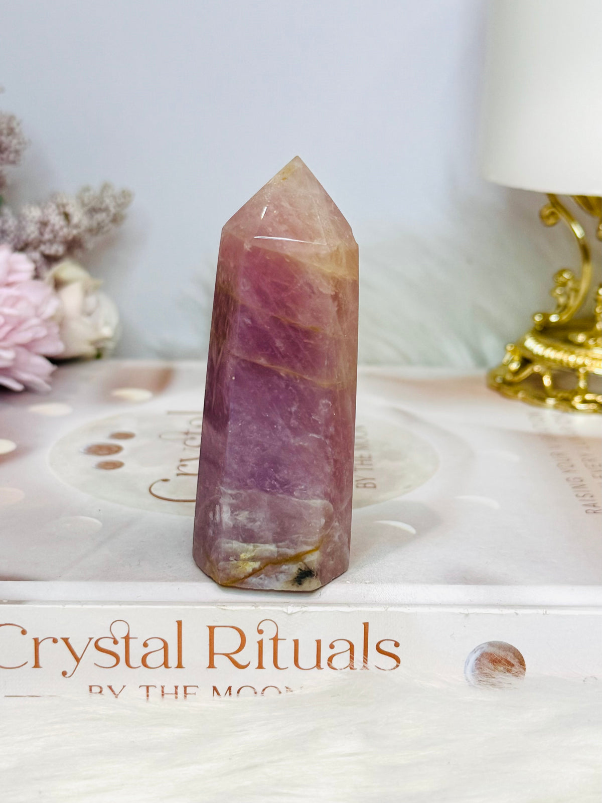 Lavender Rose Quartz Tower 8cm
