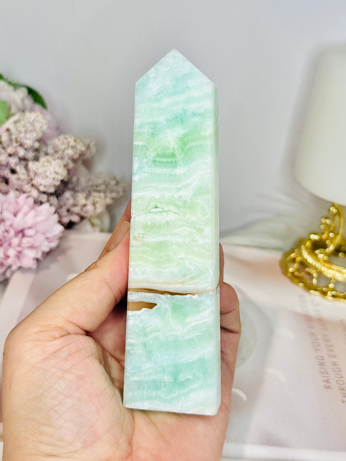 Pistachio Calcite Tower 13.5cm