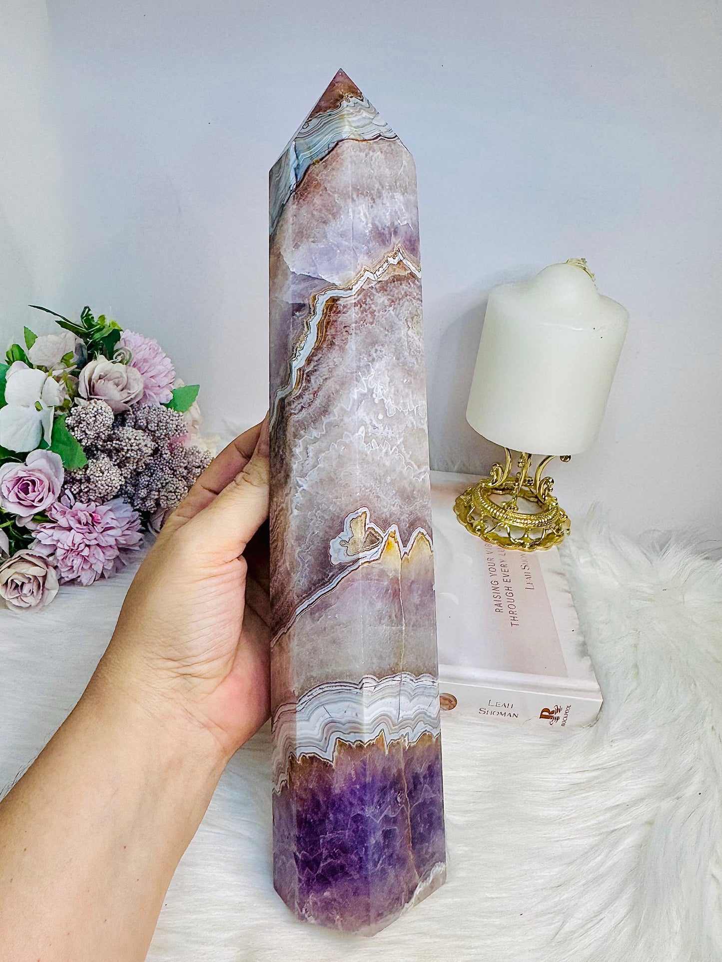 Huge Crazy Lace Amethyst Chunky Tower 32cm 1.6KG