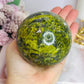 Huge Green Opal Sphere On Stand 590g