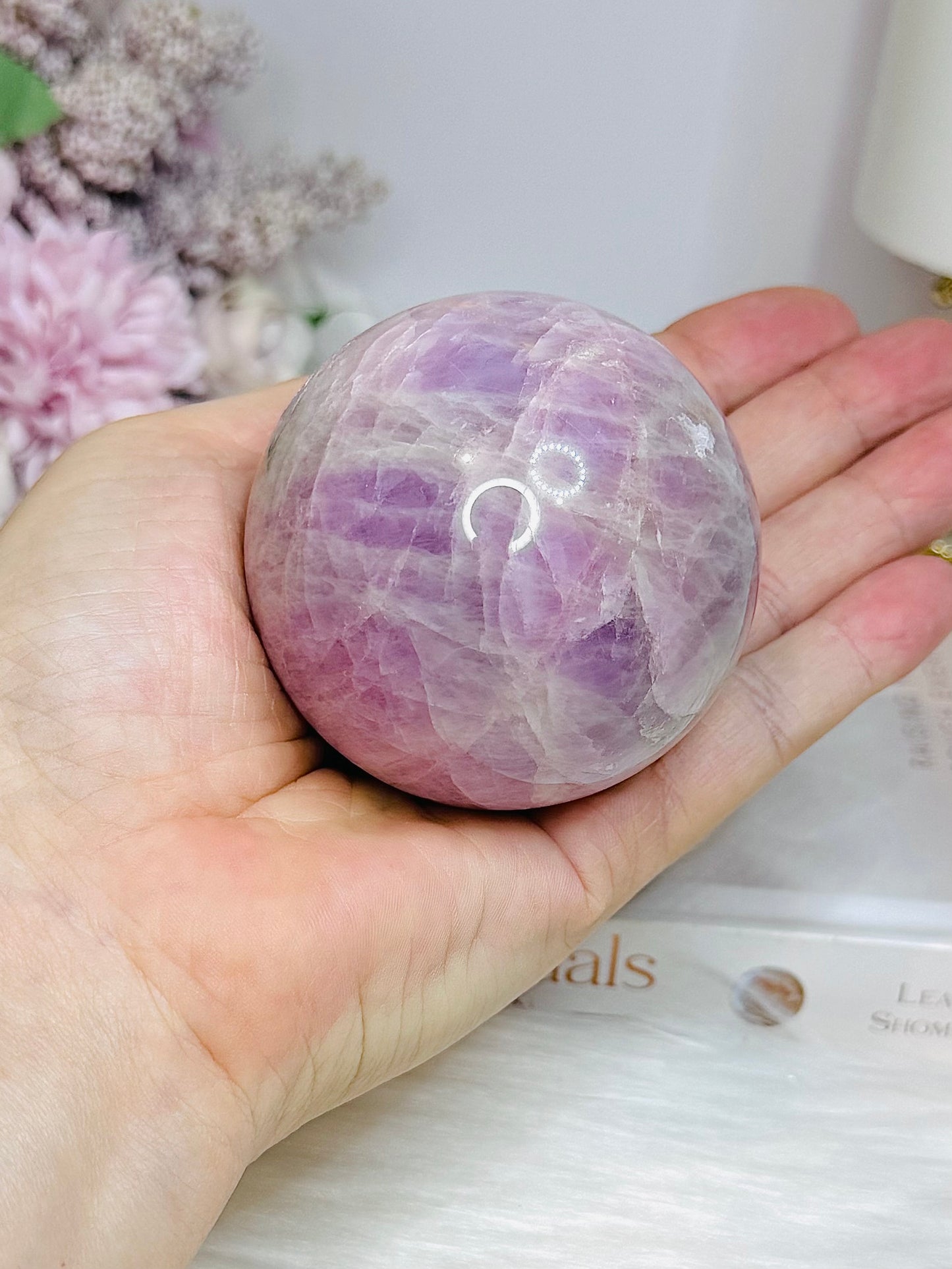 Large Kunzite Sphere on Stand 398g