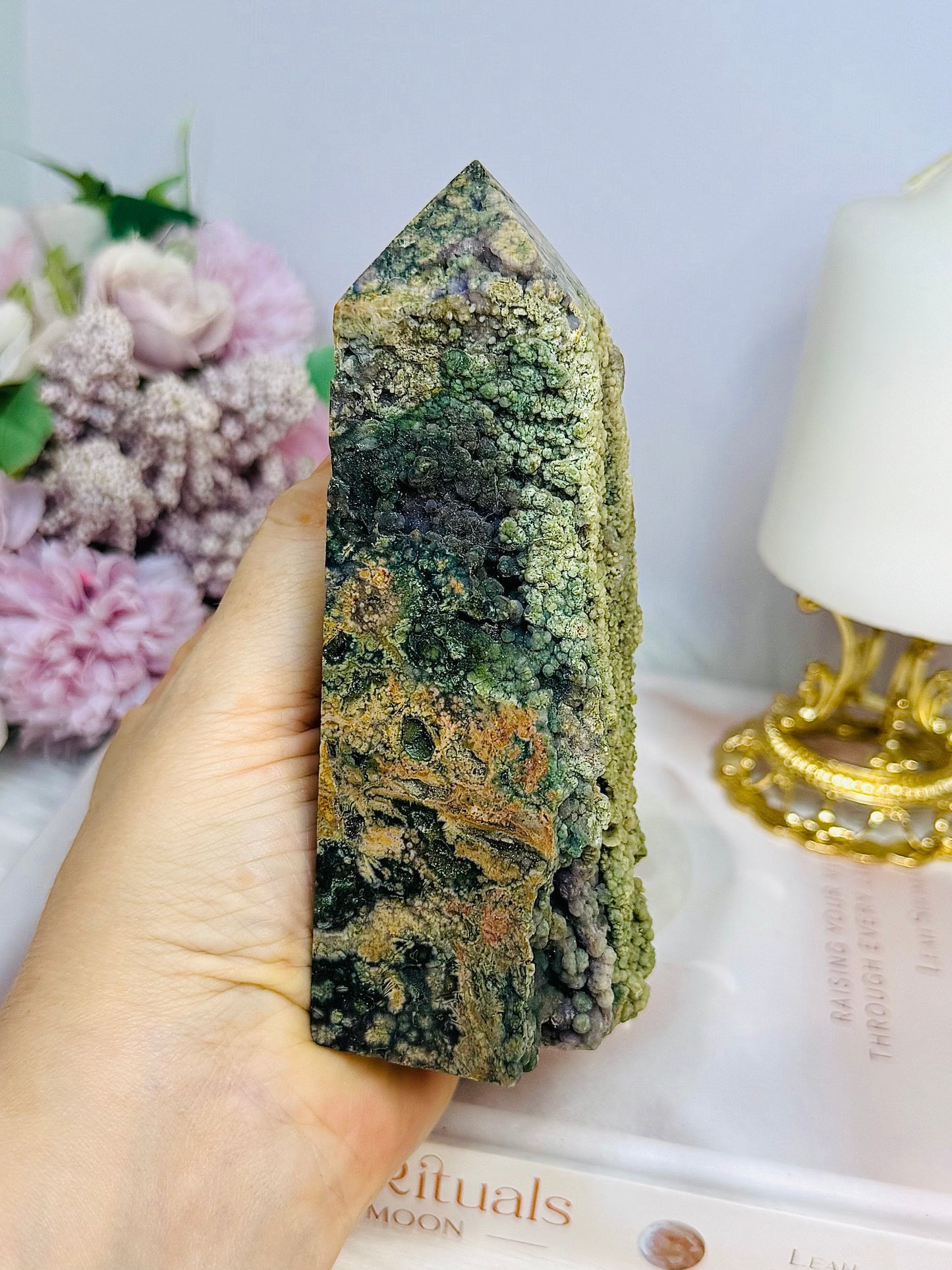 Large Natural Grape Agate | Chalcedony Tower 13.5cm 391g