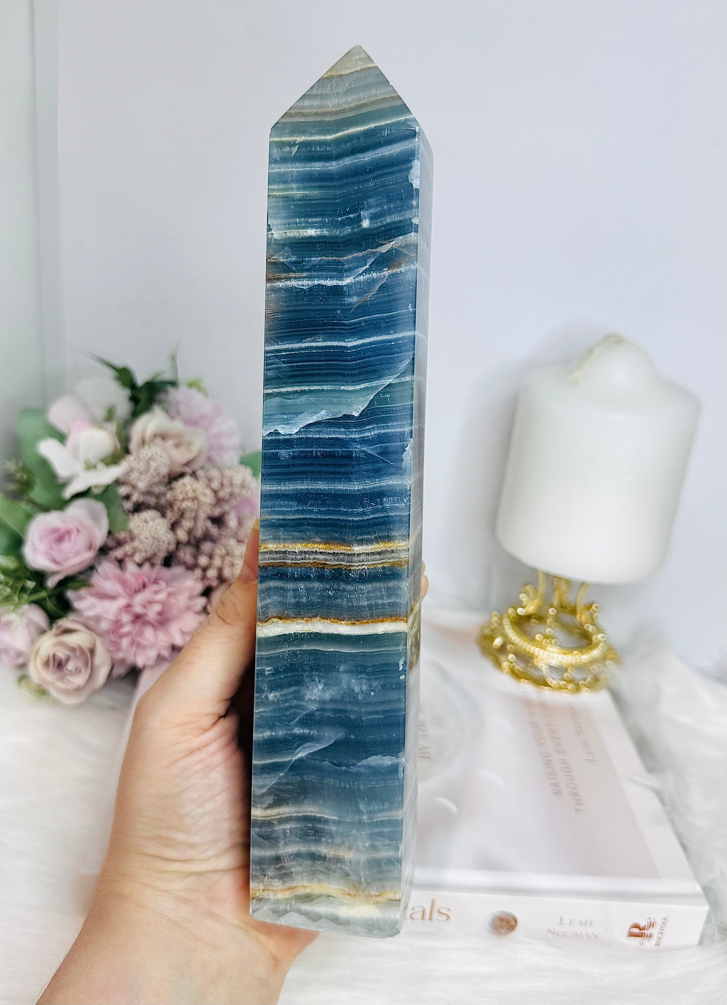 Large Natural Blue Onyx Generator | Tower 23cm