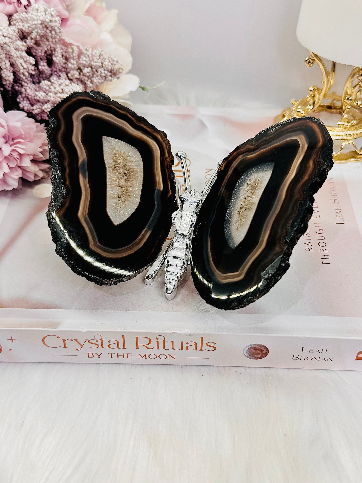 Large 10cm Natural Agate Butterfly Just Gorgeous