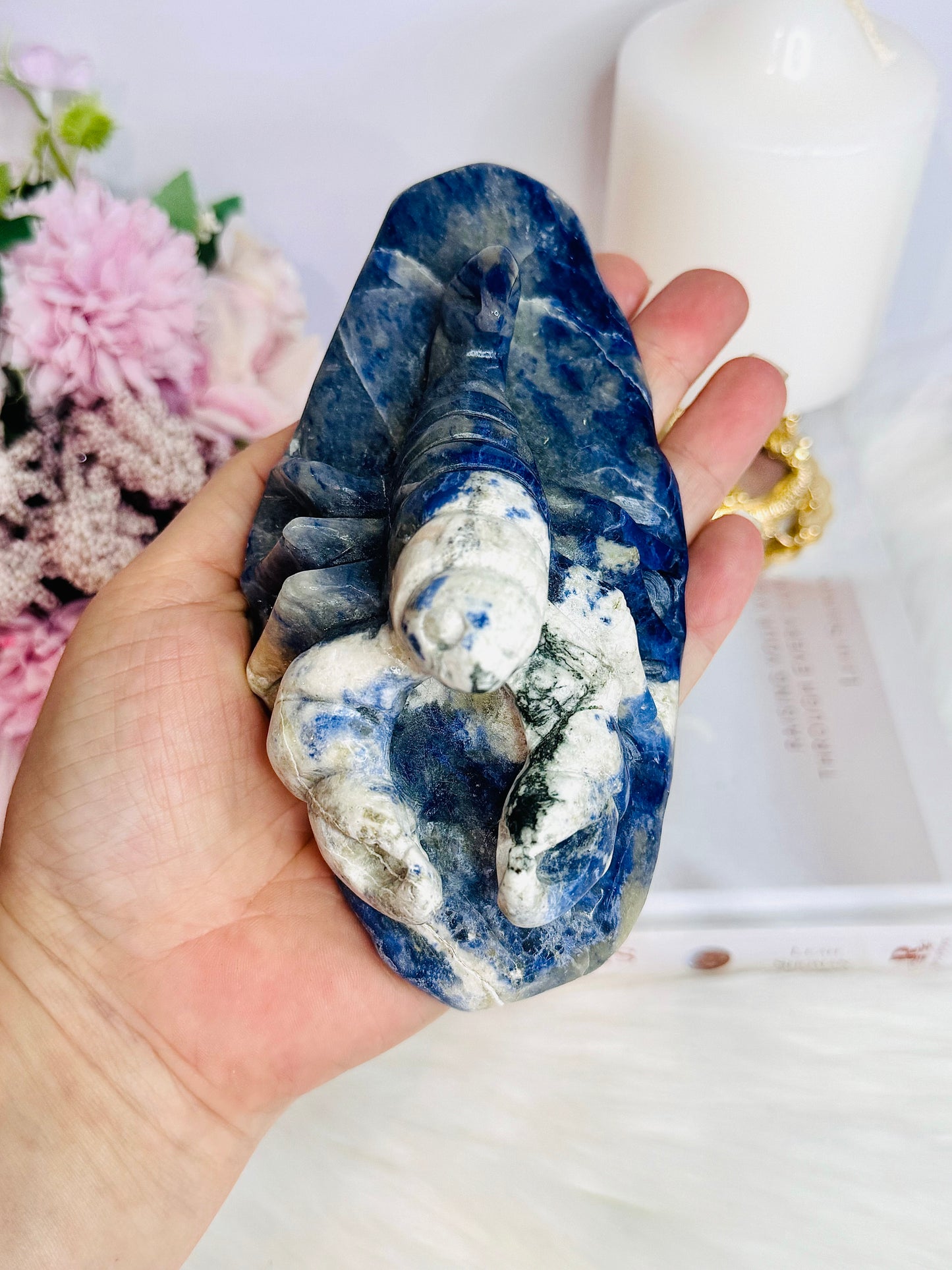 Brings Calmness To The Mind ~ Awesome Large Chunky Sodalite Scorpion Carving 15cm