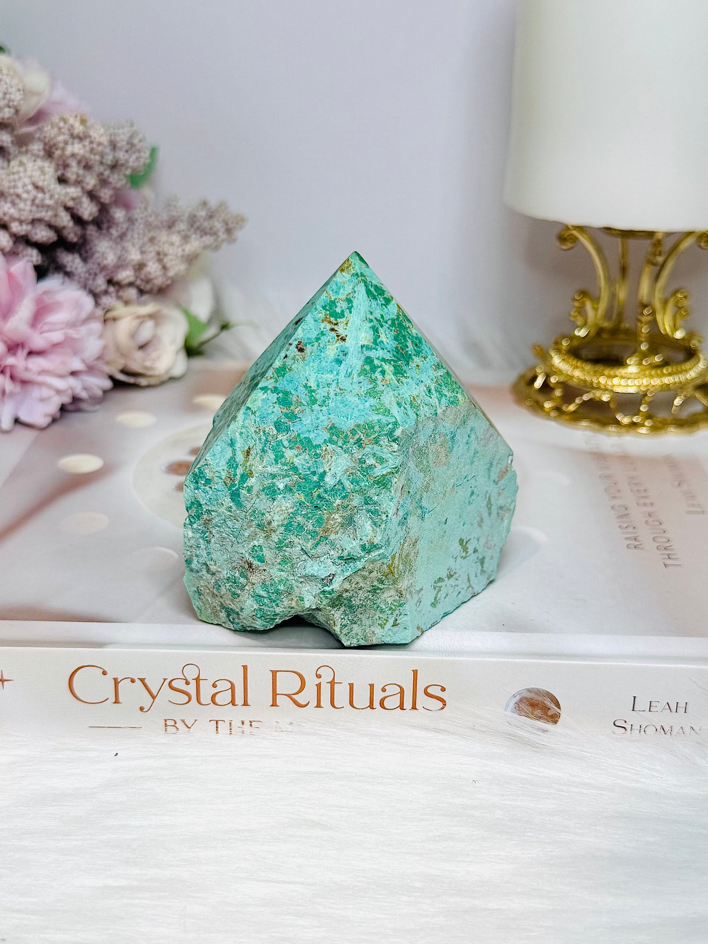 A Rare Stone ~ Chunky Natural Inca Turquoise Carved Freeform | Tower 8cm 313g