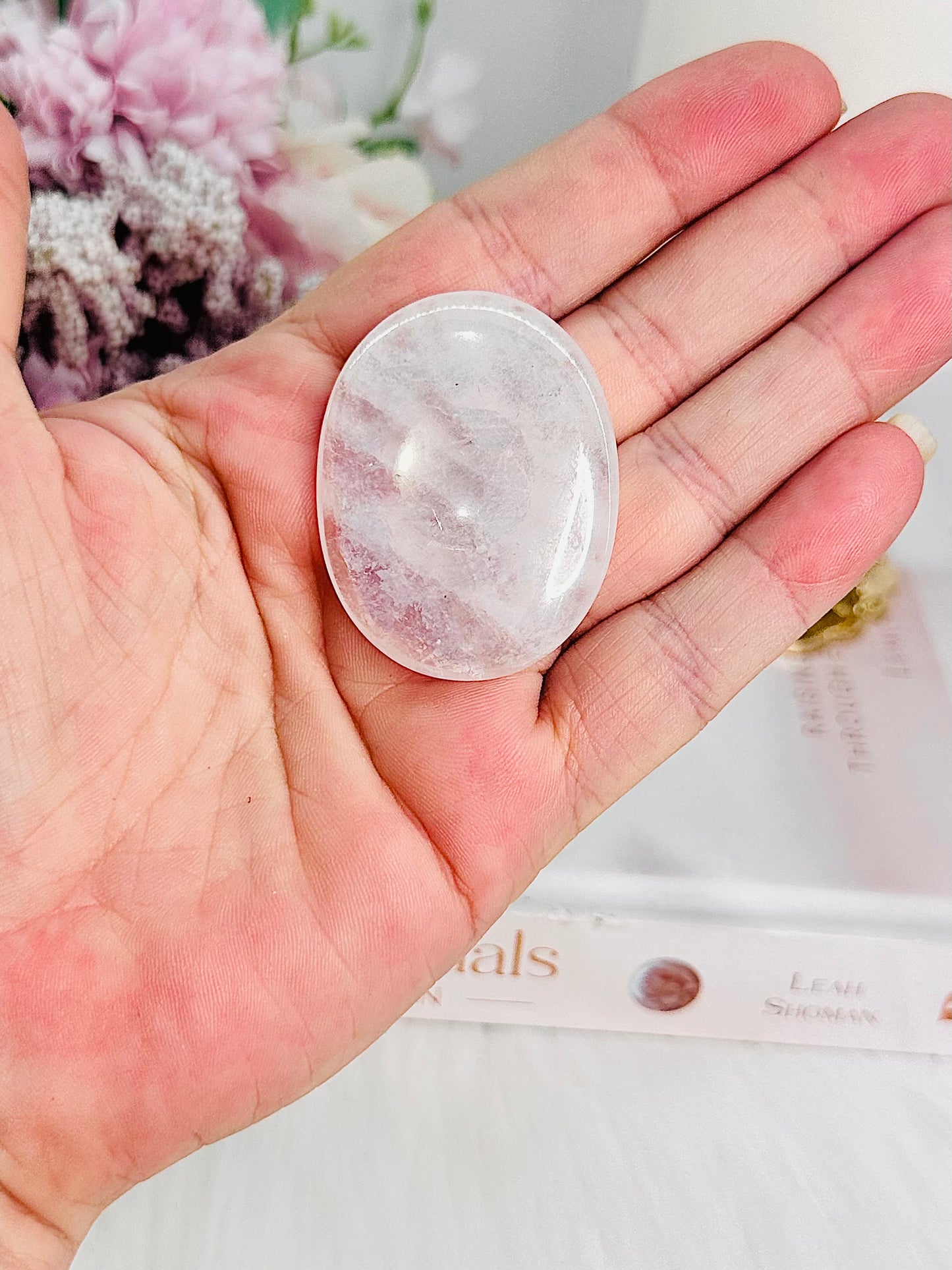 Beautiful Angel Aura Clear Quartz Worry Stone