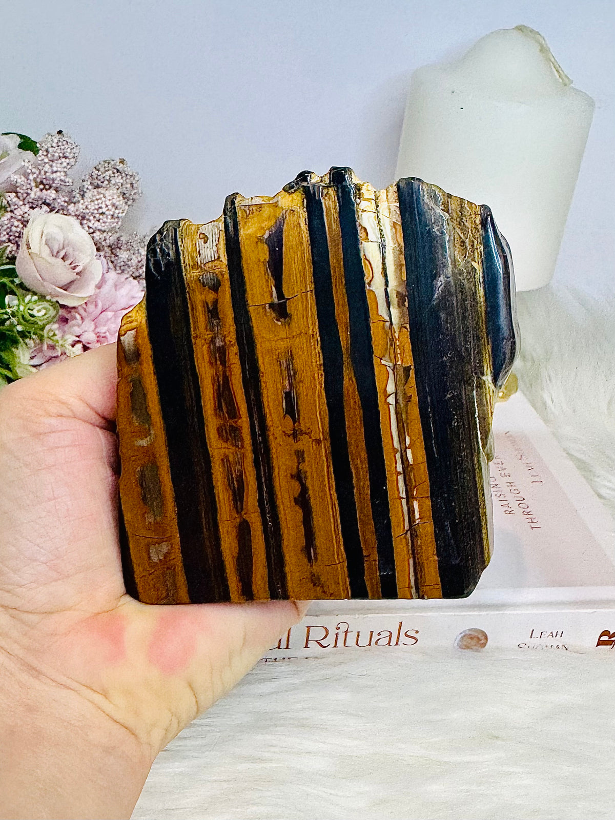 Chunky Iron Tigers Eye Slab 9cm 350g