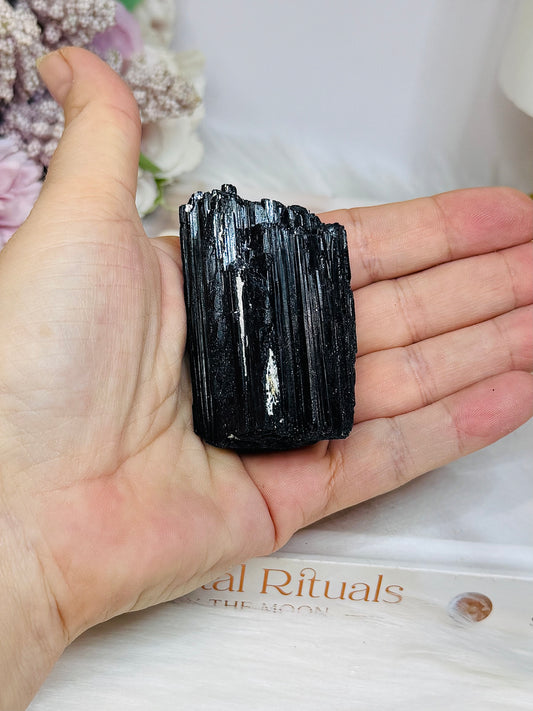 Natural Black Tourmaline Rough 110g