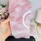 Natural Large Rose Quartz Chunky Slab on Timber Stand 1.53KG 24cm
