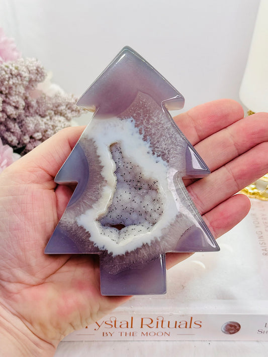 High Grade Sugar Druzy Agate Chunky Christmas Tree 12cm