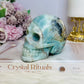 Caribbean Calcite Carved Large Skull 9cm 674g